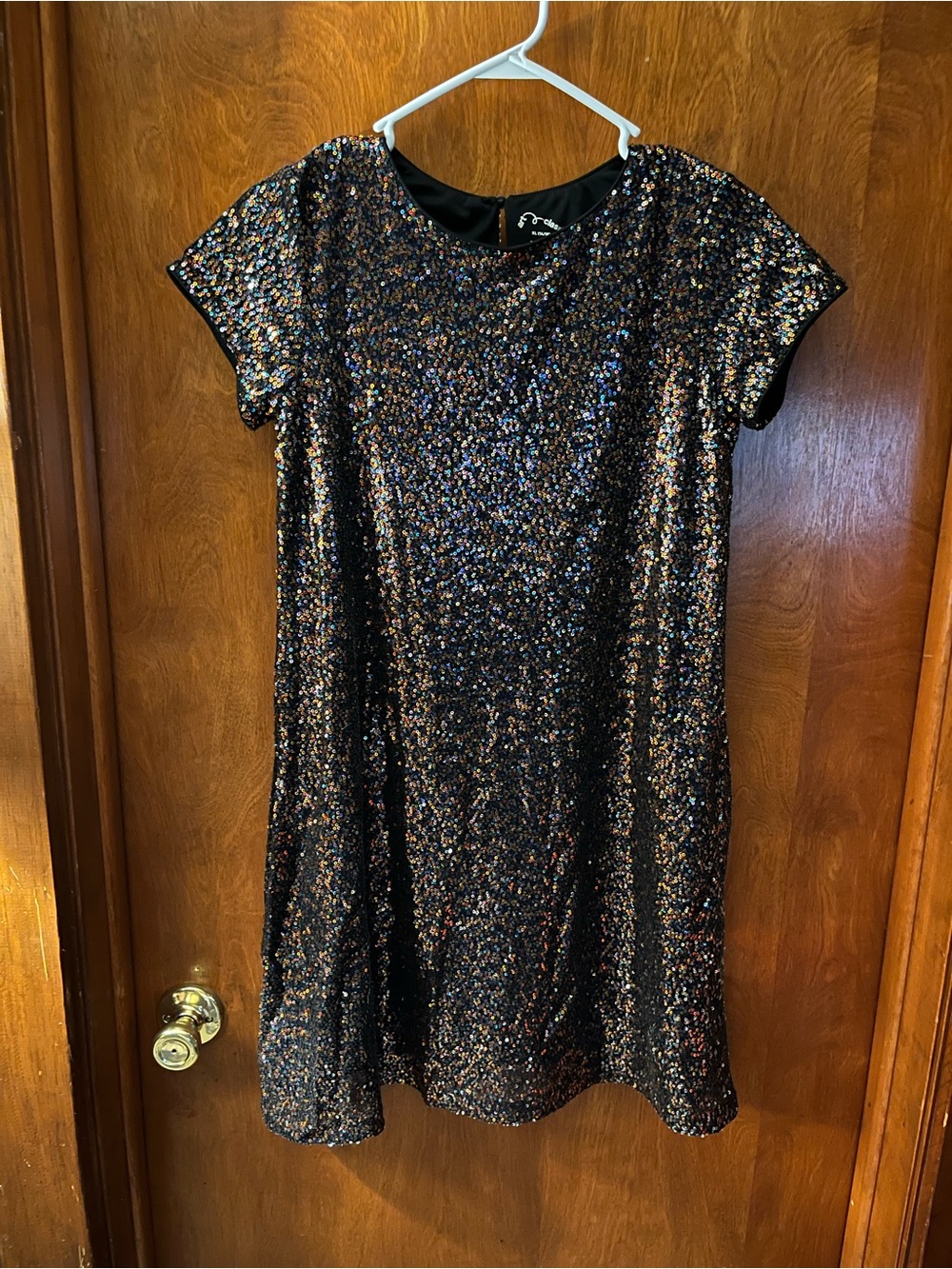 Girls art class Black Multicolor Sequin Dress